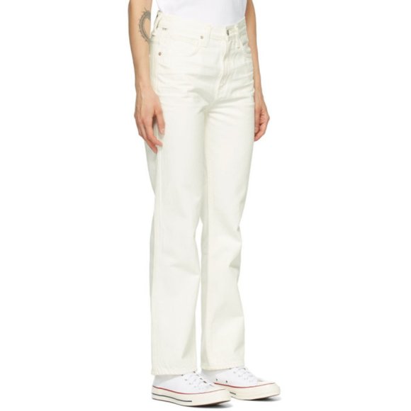 Citizens of Humanity White Daphne High-Rise Stovepipe Jeans - Picture 2 of 11